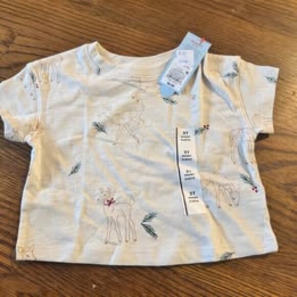 Short Sleeve Cropped Kids Winter Theme Shirt - Picture 1 of 1